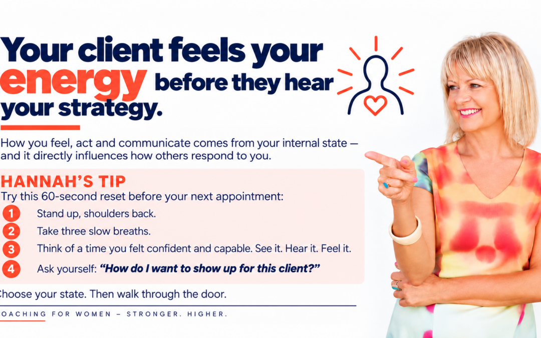 RESET YOUR STATE! Your client feels your energy before they hear your strategy.